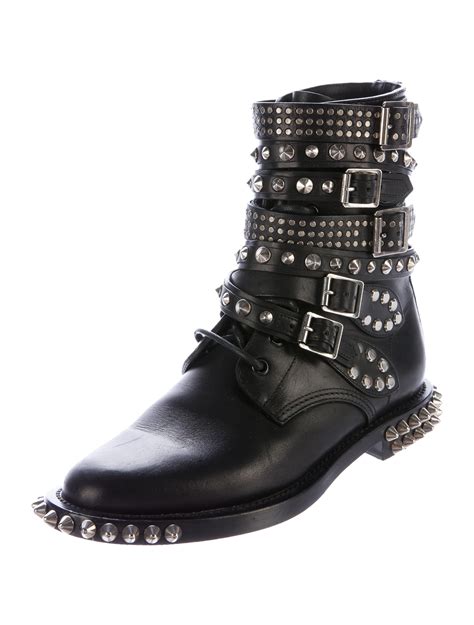 Saint Laurent Studded Ranger Combat Boots .